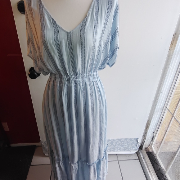 Kori Light Blue Striped Maxi Dress - Picture 4 of 8